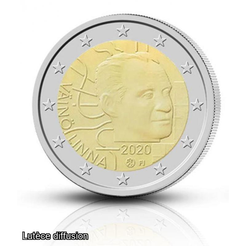 Lot 2€ Finlande 2020 : la 2€ 2020 et sa carte commémorative - Vaino Linna (ref100484)