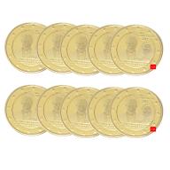 Lot de 10 pièces 2€ Luxembourg 2015 - dorée or fin 24 carats (ref inv 327678)