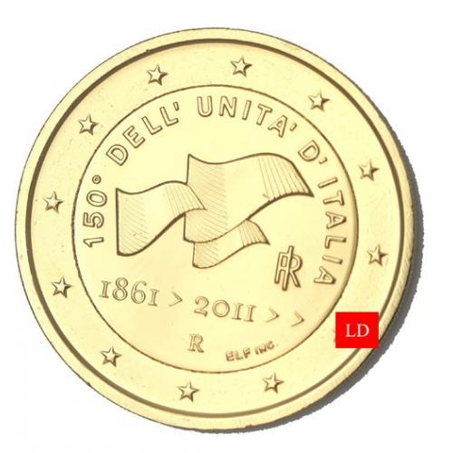 2€ Italie 2011 - dorée or fin 24 carats (ref985346)