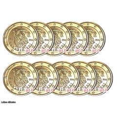 Lot de 10 pièces de 2€ Italie 2014 - dorée or fin 24 carats (ref. 41899)