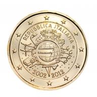 Italie 2012 10 ans de l'euro - dorée or fin 24 carats (ref321513)