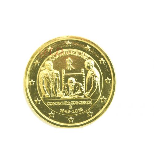 2€ Italie 2018 - dorée or fin 24 carats (ref21866)