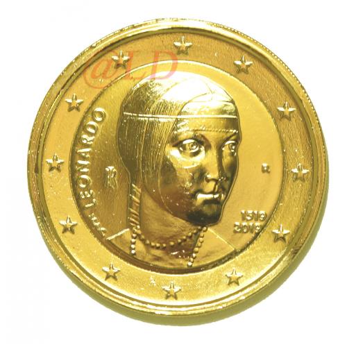 2€ Italie 2019 - dorée or fin 24 carats (ref23262)