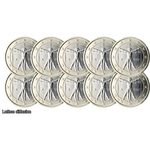 Lot de 10 pièces Italie – 1 euro (INV638536)
