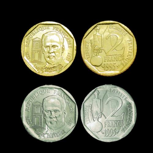 2 Francs Louis PASTEUR + dorée à l'or fin 24 carats (ref55485)