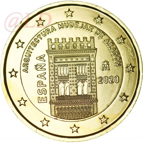 2€ Espagne 2020 dorée or fin 24 carats (ref.25020)