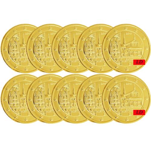 Lot de 10 pièces de 2€ Allemagne 2013 - dorée or fin 24 carats (refINV322835)