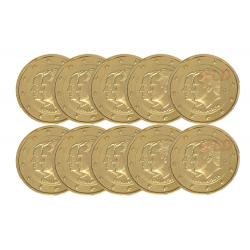 Lot de 10 pièces de 2€ Espagne 2014 - dorée or fin 24 carats (ref24803)