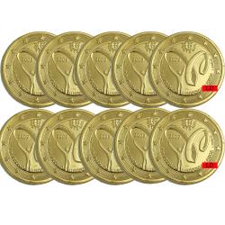 Lot de 10 pièces de 2€ Portugal 2009 - dorée or fin 24 carats (refINV319961)