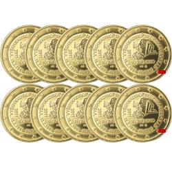 Lot de 10 pièces 2€ Slovaquie 2011 - dorée or fin 24 carats (refINV319330)