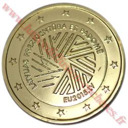 2€ Lettonie 2015 - dorée or fin 24 carats (ref326651)