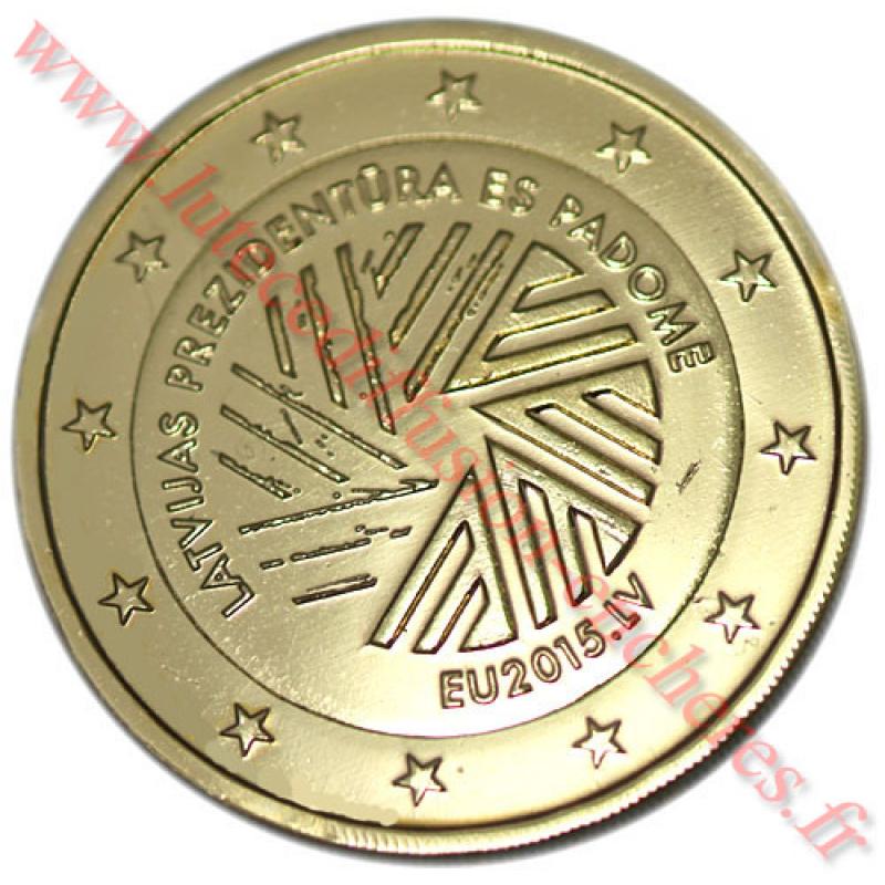 2€ Lettonie 2015 - dorée or fin 24 carats (ref326651)