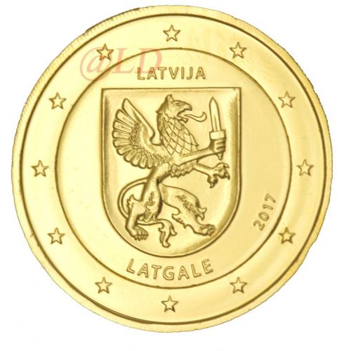 2€ Lettonie 2017 - dorée or fin 24 carats (ref21042)