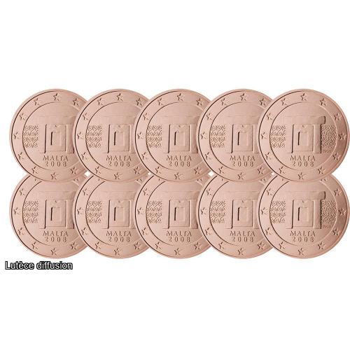 Lot de 10 pièces Malte – 2 centimes (INV306659)