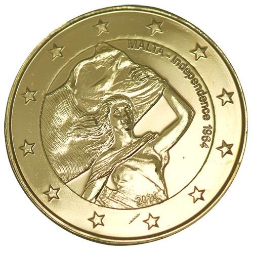 Malte 2014- Indépendance - 2€ commémorative dorée à l'or fin (ref326332)
