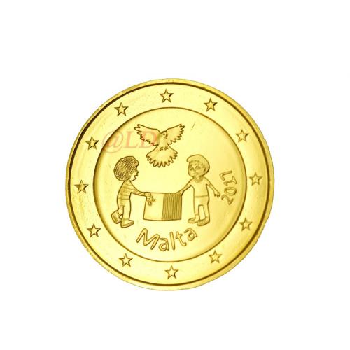 2€ Malte 2017 - dorée or fin 24 carats (ref21066)