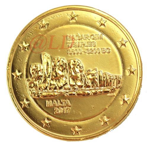 2€ Malte 2017 - dorée or fin 24 carats (ref20670)