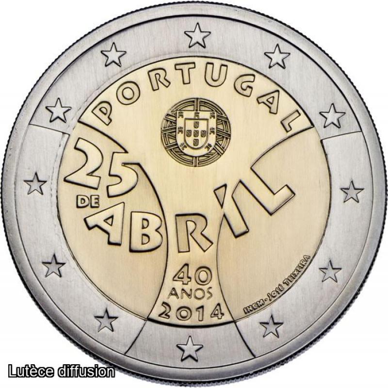 Portugal 2014 -  Œillets  - 2€ commémorative (ref325184)
