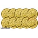 Lot de 10 pièces de 2€ Saint Marin 2020 - dorée or fin 24 carats (ref25213)
