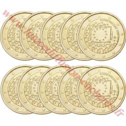Lot de 10 pièces de 2€ Finlande 2015 - dorée or fin 24 carats (ref.INV24560)