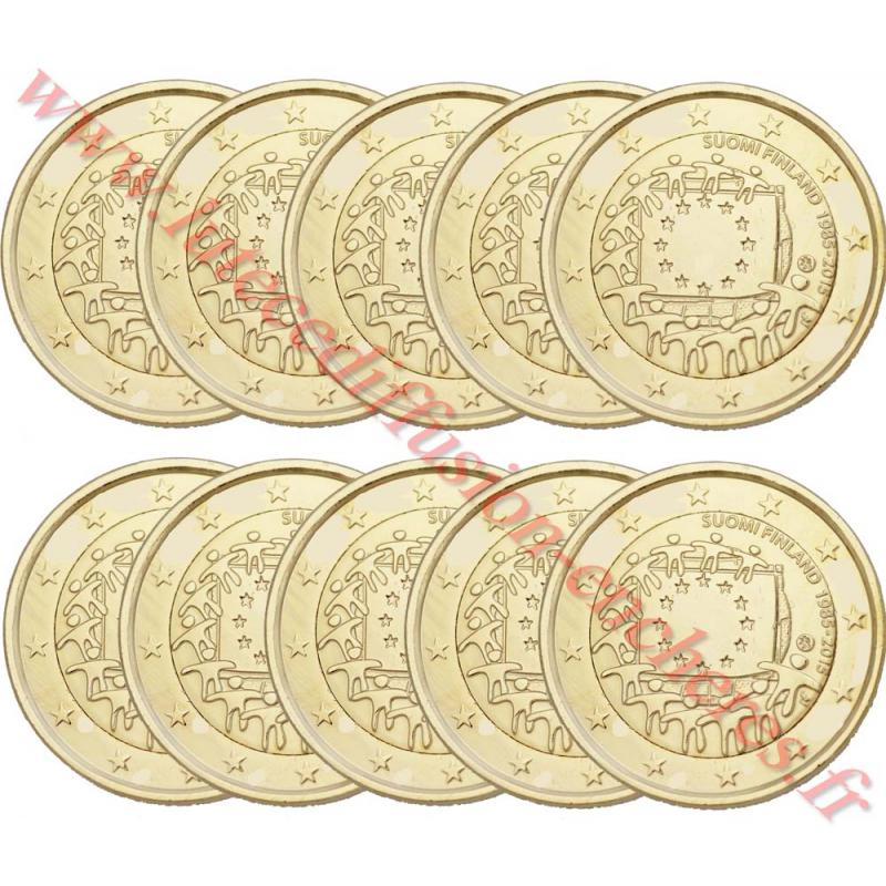 Lot de 10 pièces de 2€ Finlande 2015 - dorée or fin 24 carats (ref.INV24560)