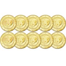 Lot de 10 pièces 2€ Pays Bas 2013 - dorée or fin 24 carats (refINV323119)