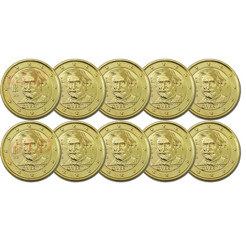 Lot de 10 pièces de 2€ Italie 2013 - dorée or fin 24 carats (refINV323283)