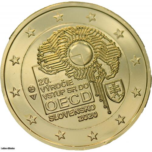 2€uro commémorative Slovaquie 2020 dorée à l'or fin 24 carats (Ref25770)