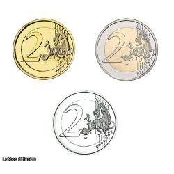 Lot Espagne 2005- Don Quichotte – 2 euros Normal Argent Dorée commémorative (Ref26911)