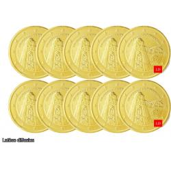 Lot x 10 pièces 2€ Portugal 2013 - dorée or fin 24 carats (refINV324136)