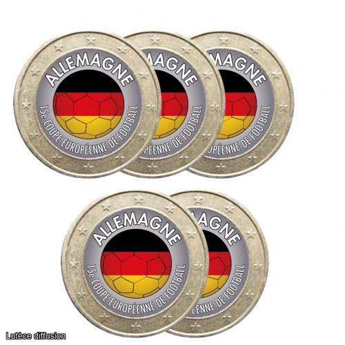 Lot de 5 pièces 1 euro Football Allemagne (ref44962)