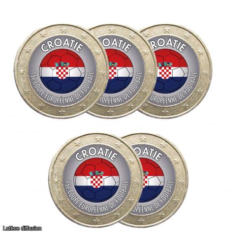 Lot de 5 pièces de 1 euro Football Croatie (ref45253)