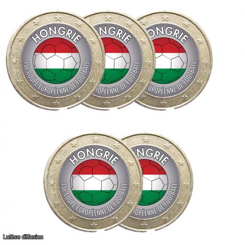 Lot de 5 pièces 1 euro Football Hongrie (ref45303)