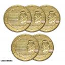 LOT DE 5 PIECES 2€ Luxembourg 2013 - dorée or fin 24 carats (ref43369)