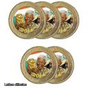 Lot de 5 pièces 1 euro Nelson Mandela 2014 (ref45327)