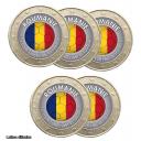 Lot de 5 pièces 1 euro Football Roumanie (ref44979)