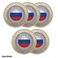 Lot de 5 pièces 1 euro Football Russie (ref45310)