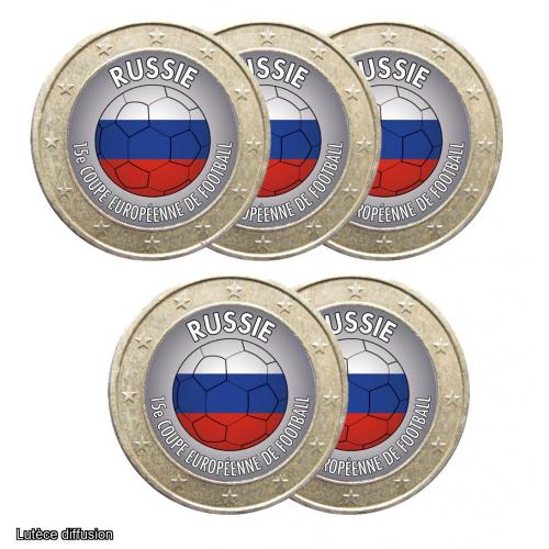 Lot de 5 pièces 1 euro Football Russie (ref45310)