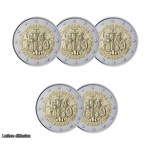 LOT DE 5 PIECES - 2€ commémorative Slovaquie 2013 (ref46799)