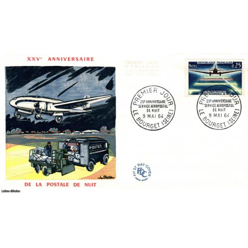 Enveloppe 1er jour  XXVe anniversaire de la postale de nuit (ref42566)