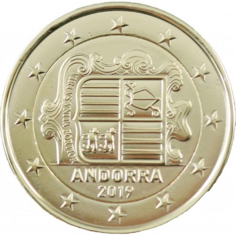 Andorre 2 euros dorée à l'or fin 24 carats (ref28667)