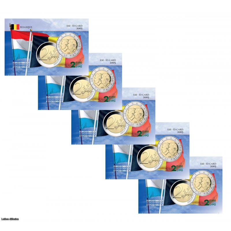 Lot 5 cartes commémoratives - Belgique 2005 - Union (Ref101063)