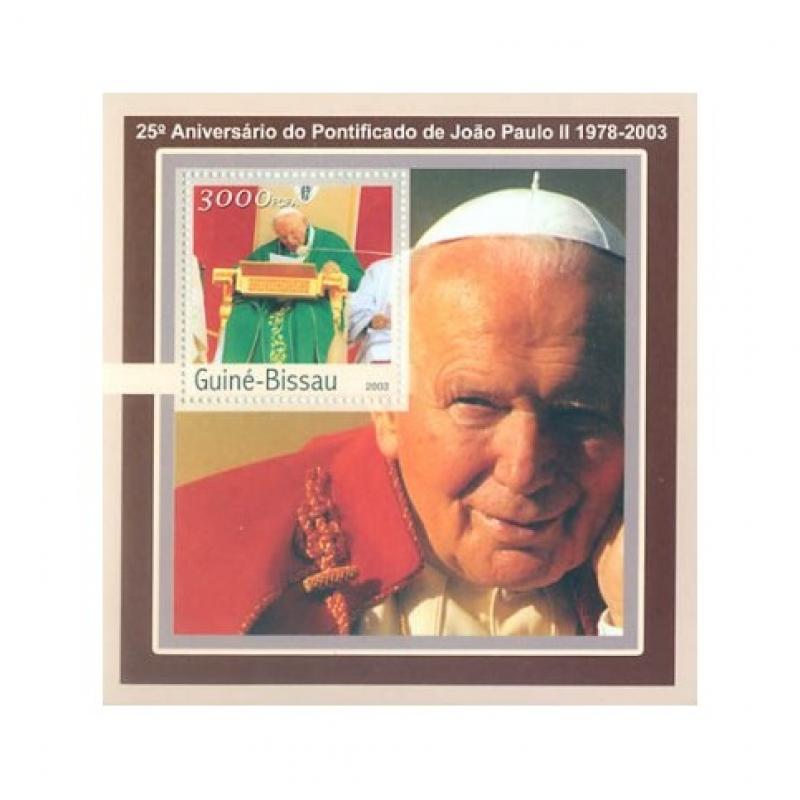 Bloc feuillet Jean Paul II - Guinée Bissau 2003 (ref265815)