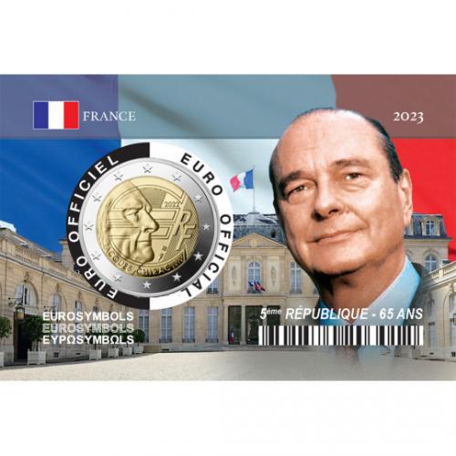 Coincard 5ème République Chirac – 2 euros France Chirac(ref57612m)