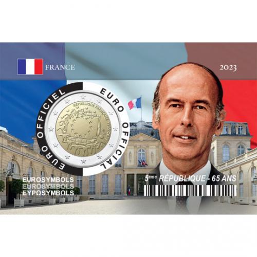Coincard 5ème République Giscard – 2 euros France Drapeau (ref57629m)