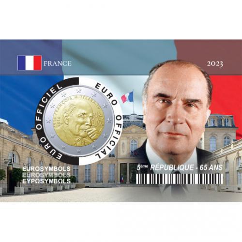 Coincard 5ème République Mitterrand – 2 euros France Mitterand (ref57605m)