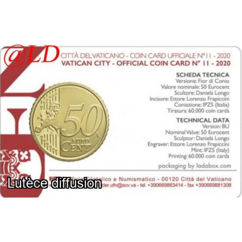 Vatican 2020 : Coincard euro Pape François (ref25149)