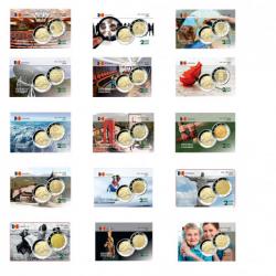 Collection complète Andorre 2014 à 2021 - 15 cartes commémoratives ESI (ref47659m)
