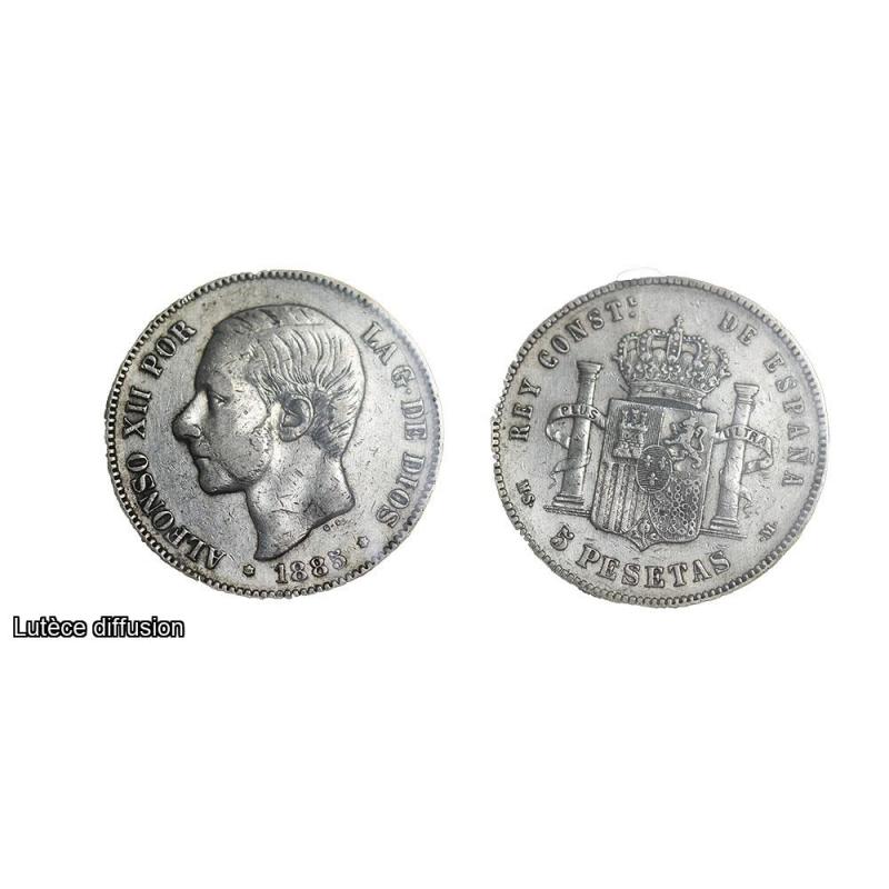 Espagne Alfonso XII 1878 Argent (46520)