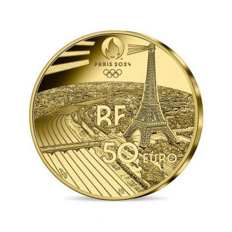 France 2021 – PARIS 2024 Jeux Olympiques – 50€ OR Grand Palais (ref30907)